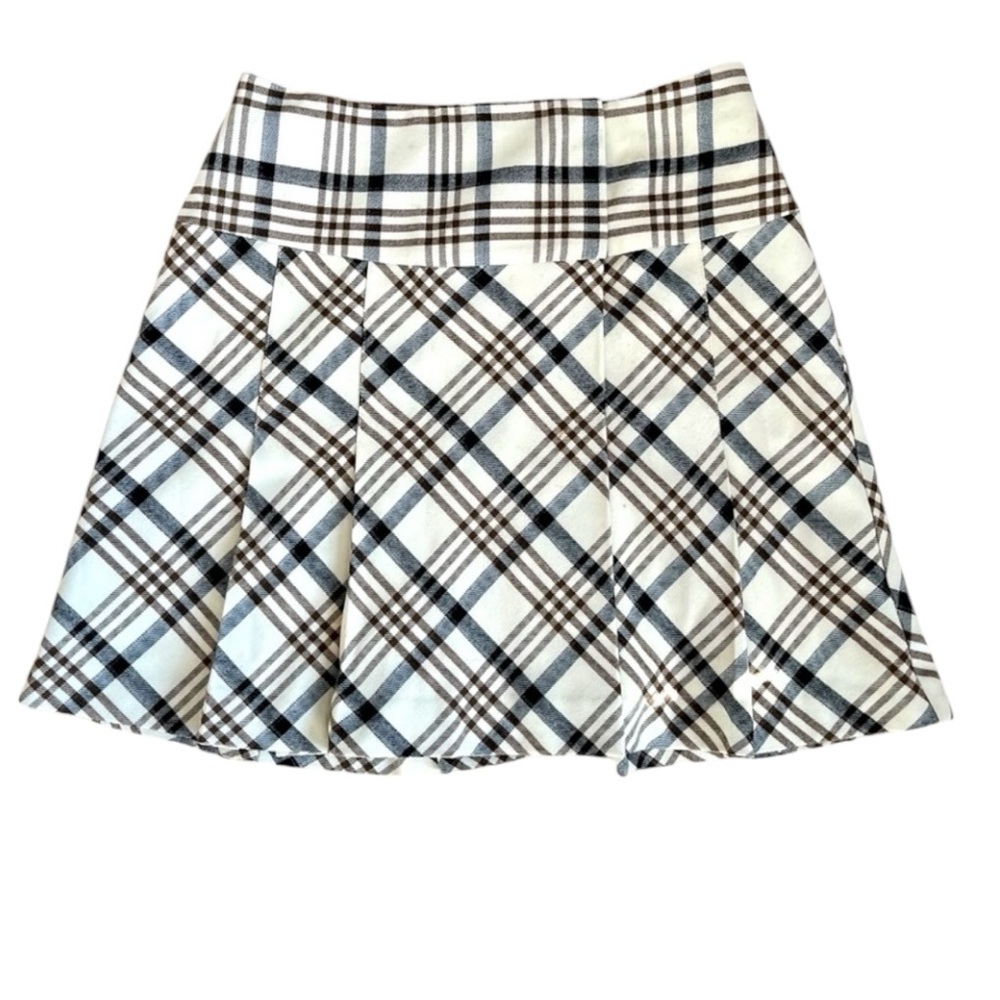 The Limited Black and White Cream Mini A-Line Pleated Skirt Size 2 - Picture 2 of 15